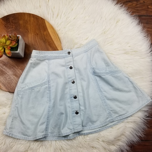 Free People Dresses & Skirts - Free People Button Front Denim Skirt